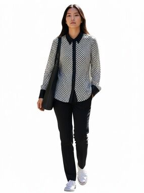 H&M Black and White Button Down Shirt